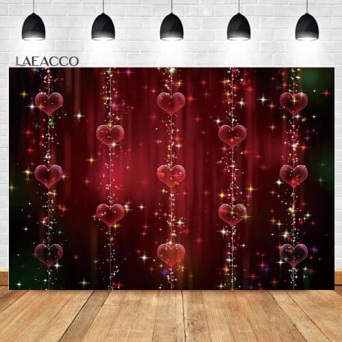 Laeacco Strings Of Love Heart Background For Couple Valentines Day Room Decor Wedding Portrait Customized Photography Backdrops