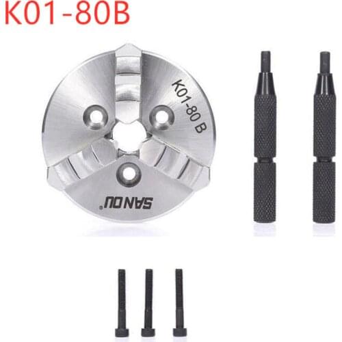 Mini K01-80B/K02-80B 4 Jaw Chuck Hand tight Chuck Connecting rod Motor Shaft Beads Machine Woodworking Small Chuck