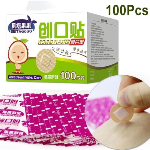 Mini Circular Waterproof Breathable Band Aid Small Wound Patch Hemostasis Adhesive Bandages First Aid Emergency Kit For Children