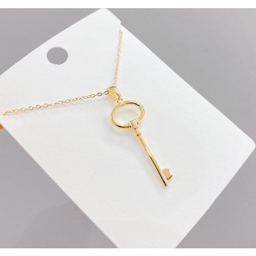 BOTU 2021 New Trendy Key Pendant Necklace Simplicity Personality Temperament Gold Color Exquisite Necklace Women Drop Shipping