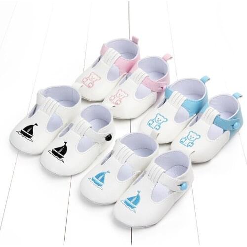 Baby Prewalker Toddler First Walkers Leather Soft Sole Anti-Slip Shoes