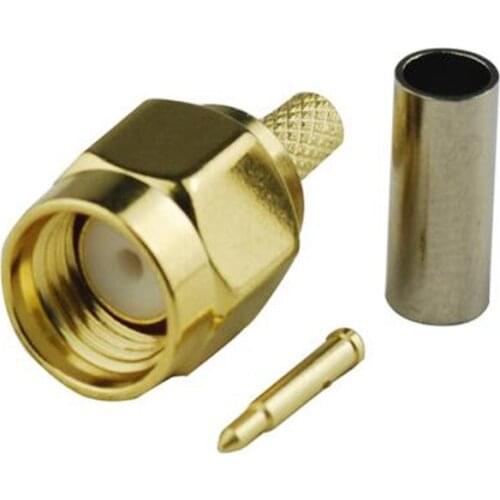 Wholesale 100pcs SMA male Crimp plug connector for RG316 RG174 LMR100 cable fast ship