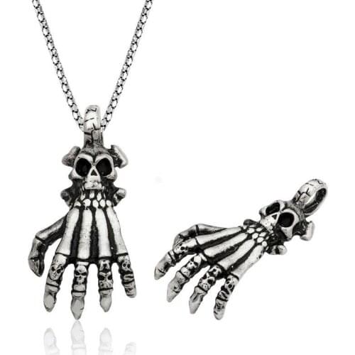 Silverlina Silver Dry Head Hand Men 'S Necklace