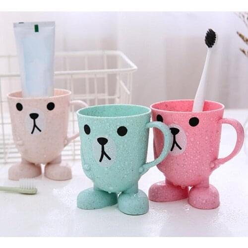 Cute Children Cartoon Animal Plastic Brush Teeth Fashion Child Toothpaste Toothbrush Holders Couple Brushing Mug Mouth Cup