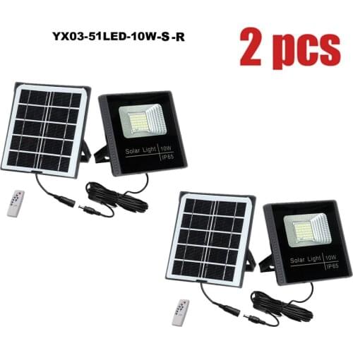2pcs 51leds solar Light Outdoor Waterproof Security Wall lamp Sconces Porch Garage floodlight spotlight optional remote timer