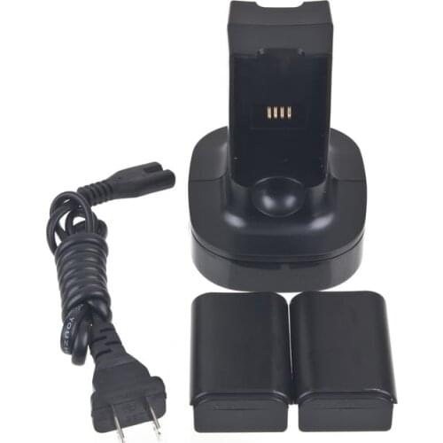 OSTENT Black Universal Quick Battery Charger & 2 Batteries for Microsoft Xbox 360 Wireless Controller
