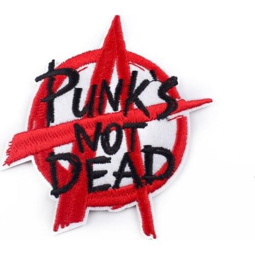 Punk Letter Patch Punk Rock Band Patches DIY Embroidered Patches For Clothing Music Band Patch Hippie Clothes Applique Stripe
