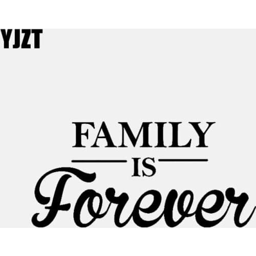 YJZT 13.5CM*6.4CM FAMILY IS Forever Car Sticker Vinyl Decal Decor Black/Silver C3-2089
