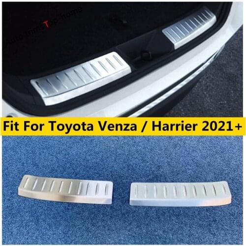 Car Rear Trunk Bumper Guard Inner Plate Protector Stainless Steel Cover Kit Trim Accessories For Toyota Venza / Harrier 2021