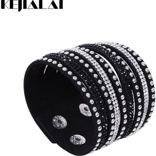 Kejialai 2018 New Fashion Jewelry Women And Men Bracelets With Full Crystal Simple Wrap Bracelets Charm Bangle Unisex KJL004