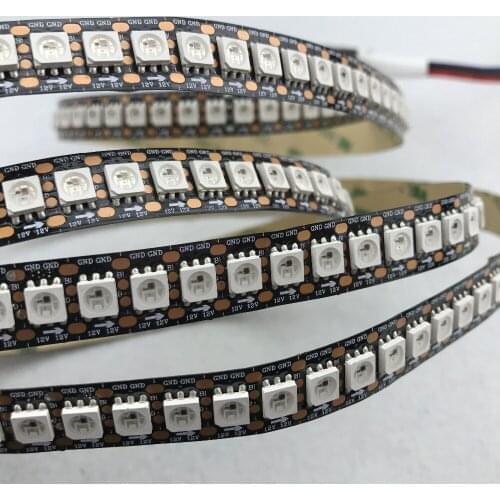 1.5M long/ P20;/WS2815 DC12V addressable full color RGB 5050 LED strip;144leds/m;IBLACK PCB