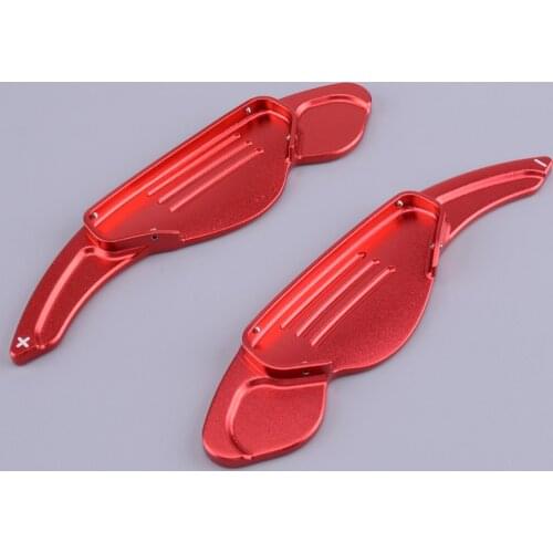 1Pair 17.9 cm Aluminium Alloy Red Car Steering Wheel Shift Shifter Extension Paddle Fit For Land Rover Jaguar