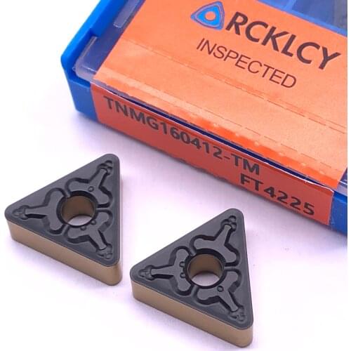 10pcs RCKLCY High Quality TNMG160412-TM FT4225 Carbide Inserts Lathes Cutting Tools Turning Blades for steel