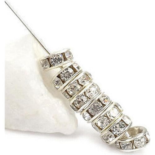 100pcs Gold Crystal Rhinestone Rondelle Spacer Beads DIY 6mm 8mm New