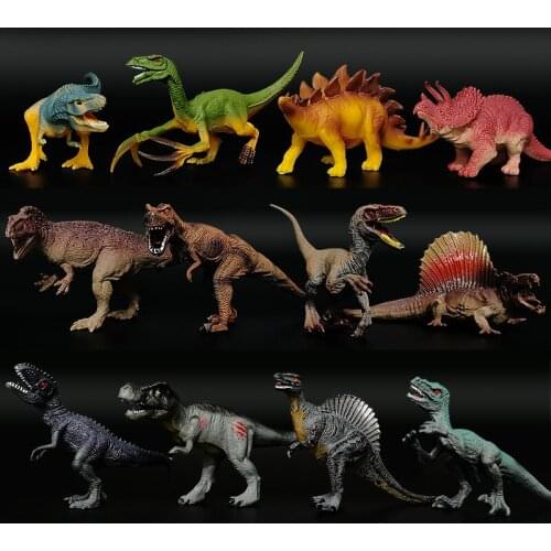 12pcs/set Dinosaur Model Plastic Toys Set for Childrens Gift Tyrannosaurus Dragon Jurassic Park Toy Figures Toys for Boys Kids