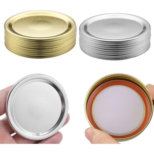 20Pcs Regular/Wide Mouth Mason Jars Lids Stainless Steel Metal Split-Type Caps Leak Proof Sealing Covers Durable Storage Lid Kit