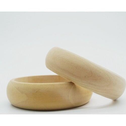 5pcs bracelet unfinished nature wood bangle 70mm diy handmade beads