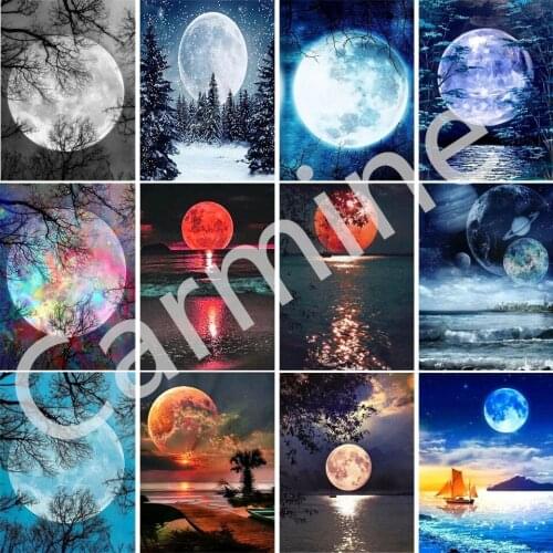 5D DIY Landscape Diamond Painting The Moon Wall Art Diamond Embroidery Handmade Full Round&Square Drill Home Decoration Gift