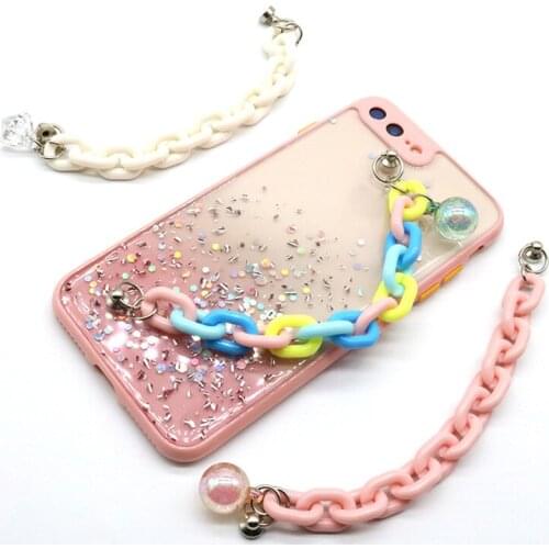 Acrylic Candy Colorful Mobile Phone Case Chain for DIY Key Chain Phone Case Hanging Cord Rope Decoration Jewelry Accessories
