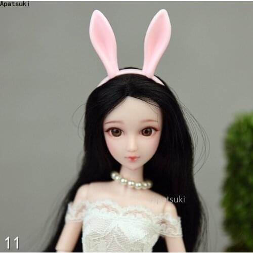 Pink Rabbit Ear Headband Headwear For Barbie Doll Accessories Plastic Tiara Hairwear Hair Accessories For 1/6 Dollhouse Toy