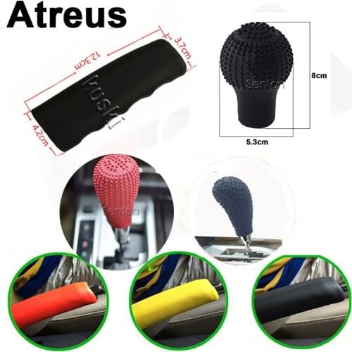 Atreus Silicone Non-slip Car Hand Brake Gears Shift Knob Cover For VW polo passat b5 b6 Mazda 3 cx-5 Toyota corolla Ford focus 2