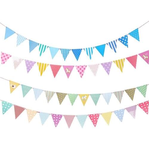 Birthday Banner Festival Party accessories Triangle flag horse flag decoration decoration color flag hanging flag props pull flo