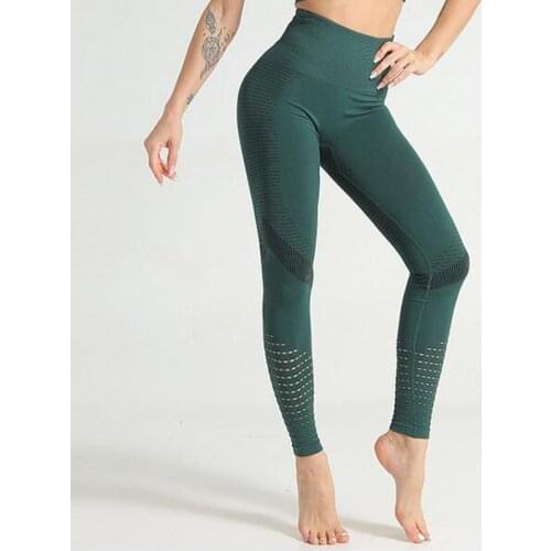 Fitness Gym High Waist Leggings Women Seamless Energy Tights Workout Running Activewear Yoga Pants Hollow Sport Trainning Wear