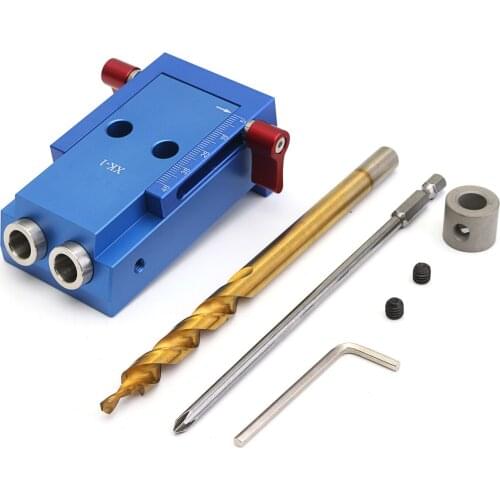 Mini Kreg Style Pocket Slant Hole Jig System Kit with Step Drill Bit Woodwork Tool Set