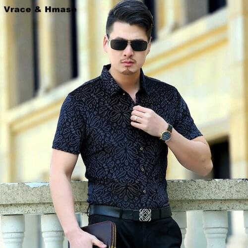 Summer new arrival cool breathable hollow quality pleuche men shirt American style fashion casual slim short sleeve shirt M-XXXL