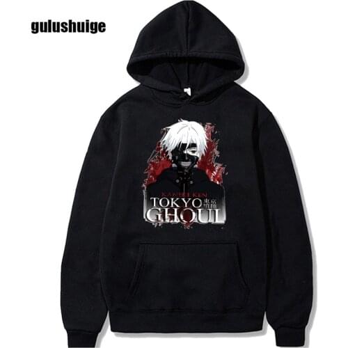 90s Japanese Anime Tokyo Ghoul Graphic Hoodie Men Kawaii Manga Clothing Cartoon Kaneki Ken Streetwear Unisex Sweatshirt Male