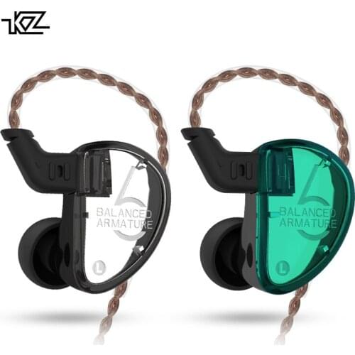 Original KZ AS06 Headphones 3 Balanced Armature Driver In Ear Earphone HIFI Bass Monitor Earphone Earbuds With 2pin Cable