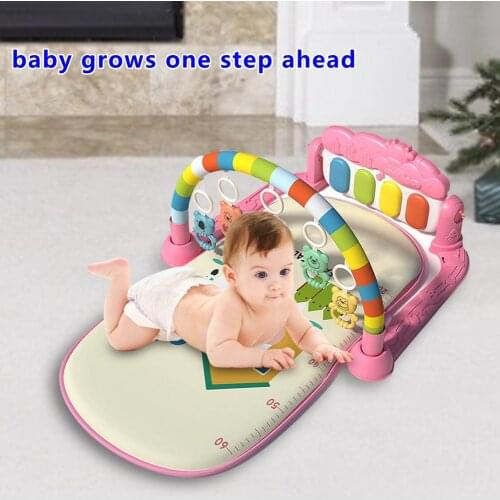 New Baby Music Rack Play Mat Early Education Gym Crawling Game Pad Toy Play Mat Play Piano Activity Gym With Hanging Toys