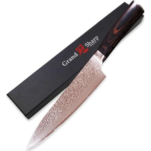 GRANDSHARP 8 Inch Damascus Chef Knife 67 Layers Japanese Damascus Stainless Steel VG-10 Kitchen Cooking Tools Christmas Gift NEW