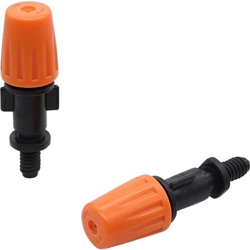 Orange Mist Nozzle With 6 Mm Screw Connector Garden Watering Irrigation Micro Drip Fittings Spray Nozzles Plastic 100 Pcs
