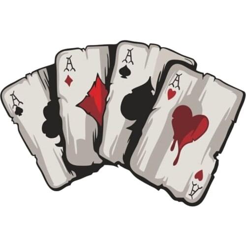 B0084 Self-adhesive Decal Playing Cards Car Sticker Waterproof Auto Decors on Bumper Rear Window