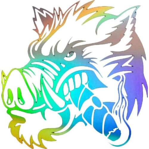 Car Reflective Sticker Ferocious Wild Boar Pig Funny Body Bumper Front Rear Trunk Window Decals Sticker Car Styling Decor