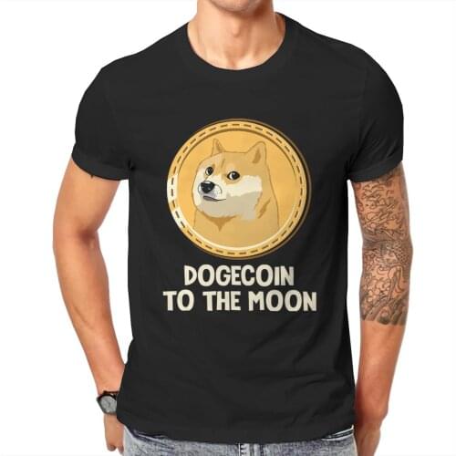 Men Dogecoin To The Moon Funny Crypto Anime Dogecoin Doge Buy Dogecoin Cool Graphic Classic Top Quality T-shirts