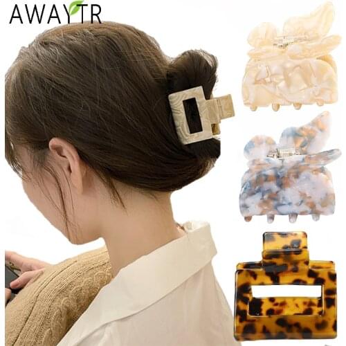 Butterfly Square Acetate Acrylic INS Korean Hair Clips Girls Hairpins Crab Claws Clamp Hair Accessories for Women Banana Grips