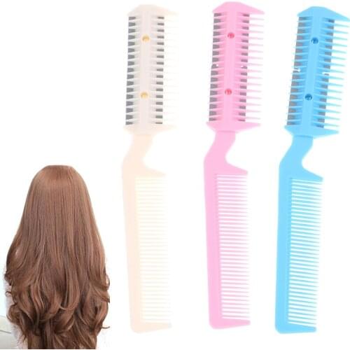 1pc Color Random Razor Comb Hair Cutter Thinning Shaper Comb Razor Blades Trimmer Hair Remover Tool
