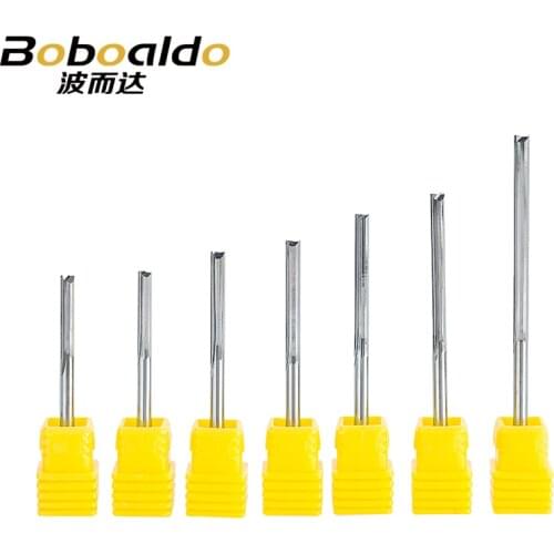 10pcs/set 3.175mm 4mm Shank 2 Flute Straight Knife CNC Router Bits cutters on wood Carving Foam Plywood MDF PVC