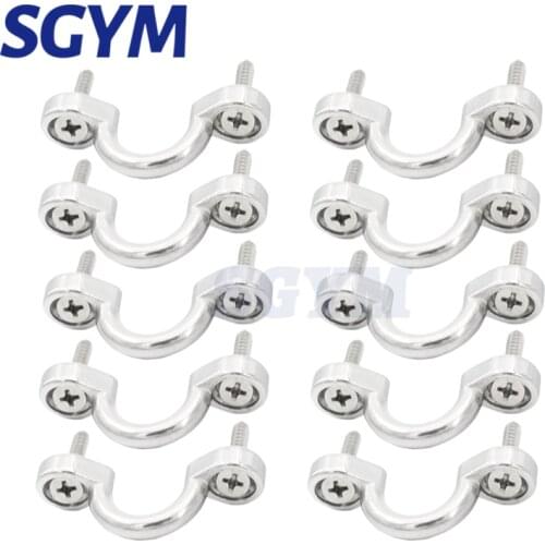 10pcs Stainless Steel Bimini Boat Top PAD Eye Eye Straps Tie Down Kayak Deck Loops Tie Down Anchor Point footmans Loop Rigging