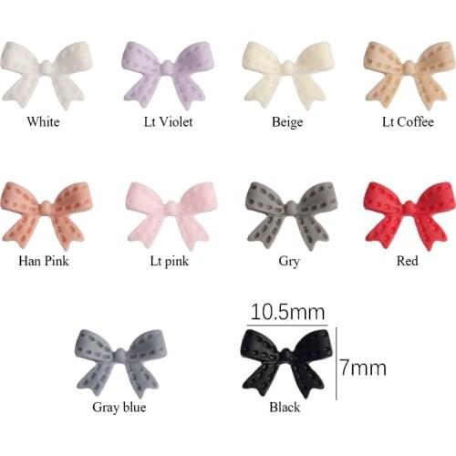 30/100pcs Resin personality Bow knot 7x10.5mm 3D Charm Nail Art Decorations rhinestones DIY Manicure Nails Art Accessories