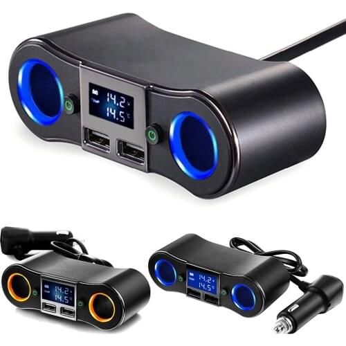 5V 1A / 2.1A Car Charger Adapter Dual Socket Dual USB Port Car Cigarette Lighter Socket Splitter for charge mobile phone tablet
