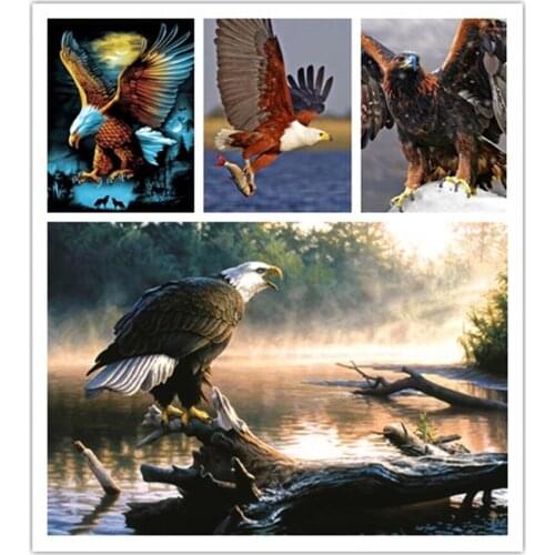 5D DIY Diamond Painting Eagle Diamond Embroidery Animal Diamond Cross Stitch Resin American Style Home Decoration Painting HR438