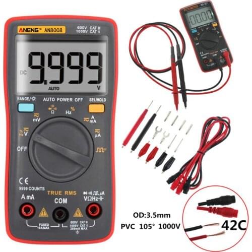 ANENG AN8008 Multimeter 9999 Count Backlight AC / DC Ammeter Transistor Tester Capacitance Tester Automotive Electrical Tester