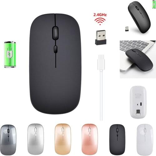2.4G Wireless Gaming Mouse Rechargeable Charging Mouse Ultra-Thin Silent Office Notebook Mice Mouse Gamer For PC Laptop Office