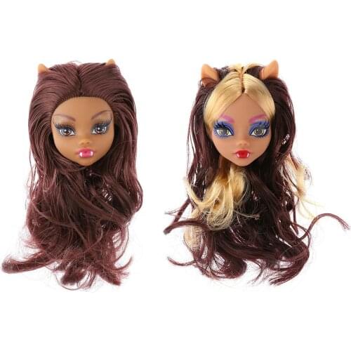 Children Toy Monster Long Hair Doll Head Plastics DIY 13cm / 5.1in Doll Accessories Gift Handmade Fashion Wig Beautiful Toys