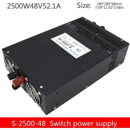 With display 2500W high power switching power supply 48V transformer S-2500-48V52A industrial control monitoring power supply