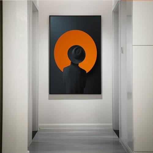 Paintings Wall Pictures Abstract Man in the Hat figure Painting Art Prints Poster Home Decoration For Living Room Wall Art