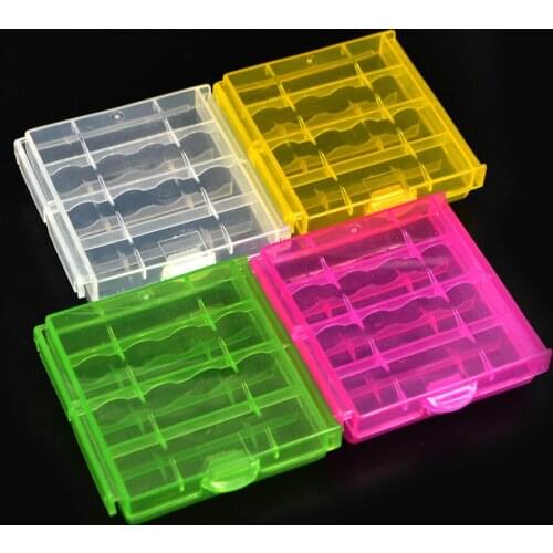 Kebidumei 4pcs/lot Plastic AA AAA Battery Case Holder Storage Box Cover Organizer Box Case